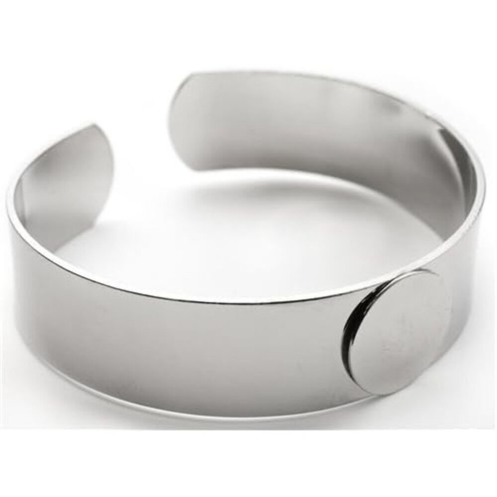 5 Silver Tone Metal Cuff Bracelet Blank for DIY Embellishments---5 Cuff Bracelet